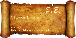 Slifka Erina névjegykártya